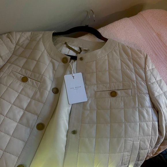 Ted Baker London Jackets & Blazers - Ted Baker cream/nude color leather jacket
